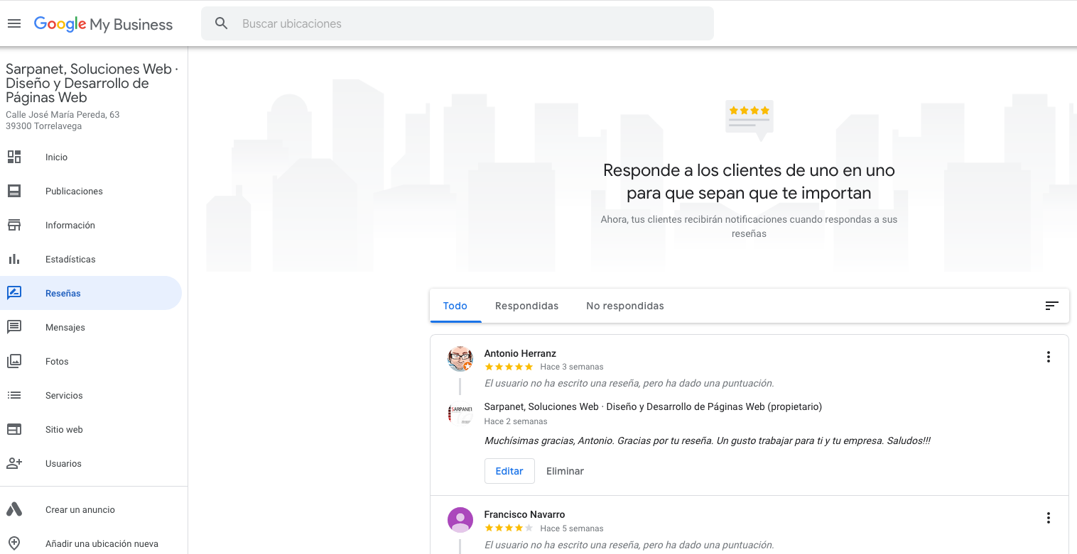 Responder reseñas de Google My Business
